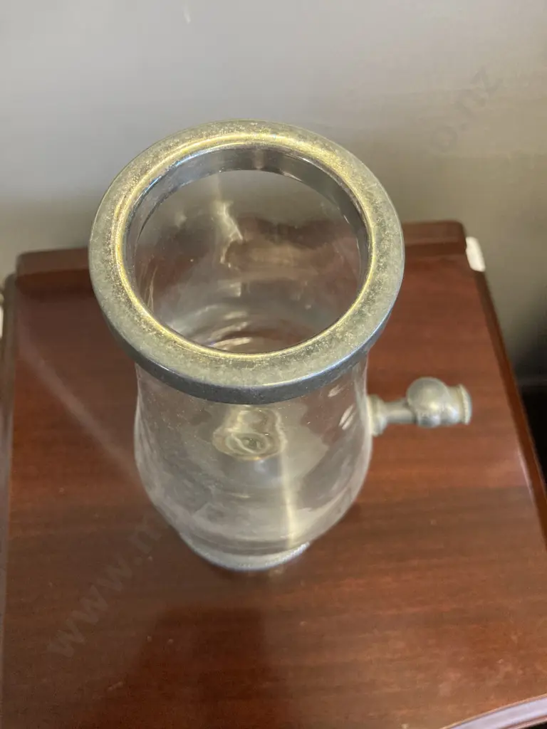 Vintage Glass & Pewter Absinthe Fountain With Felted Base. H32cm Image 1++