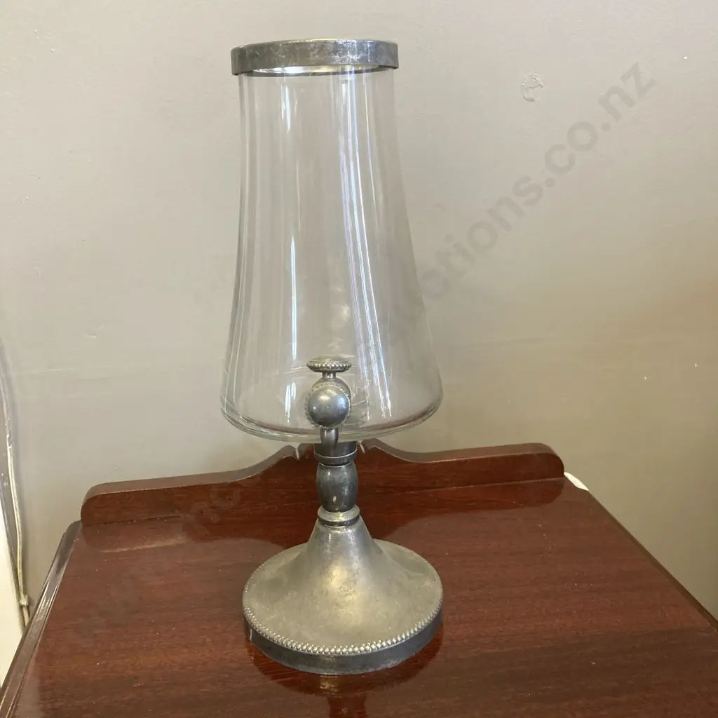 Vintage Glass & Pewter Absinthe Fountain With Felted Base. H32cm Image 1++