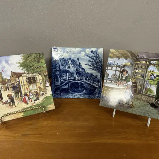 Selection of Dutch Wall Tiles Including Delft