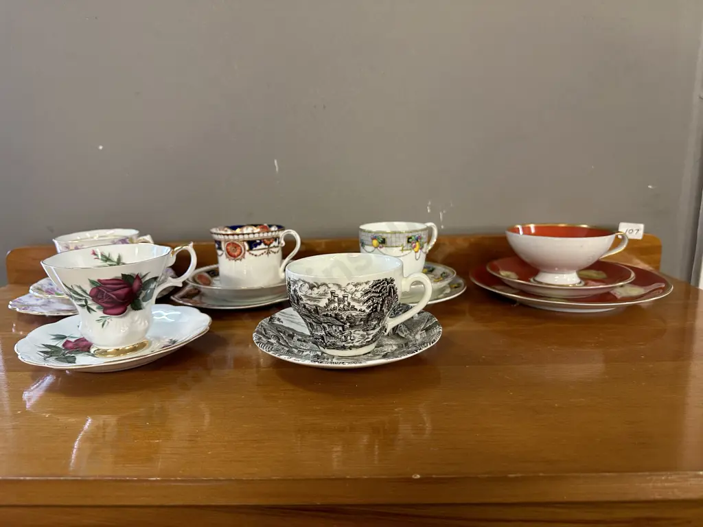 Selection of China Trios x 4, Duos x 2, Royal Albert, Colclough, Paragon Etc Image 1++
