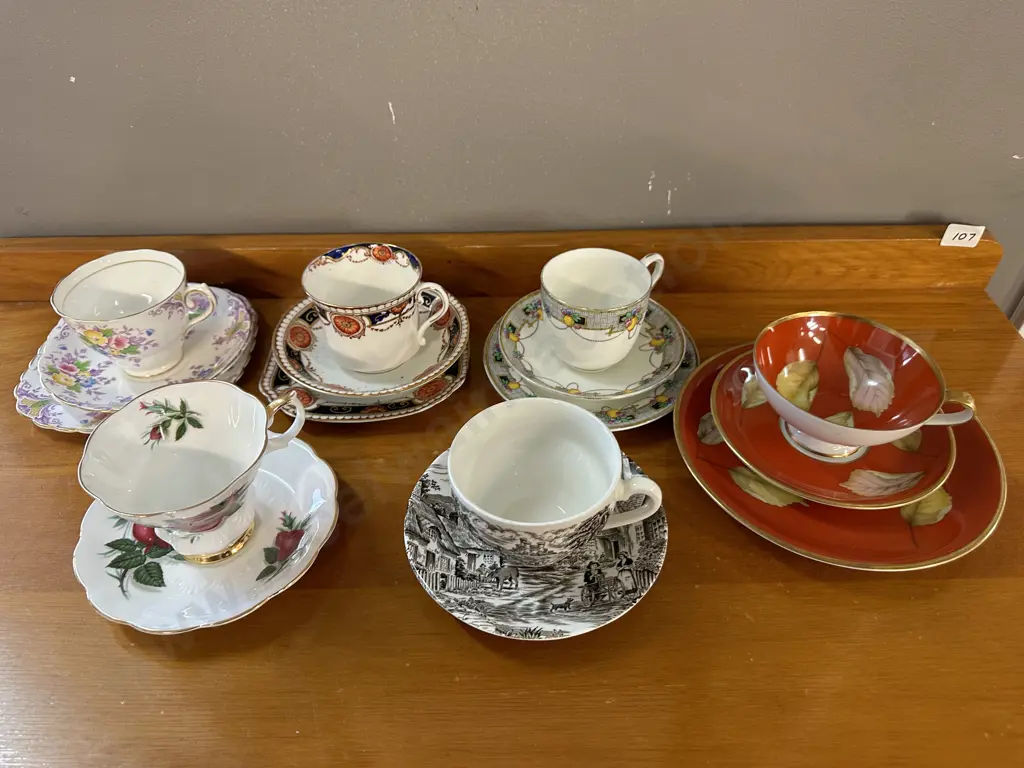 Selection of China Trios x 4, Duos x 2, Royal Albert, Colclough, Paragon Etc Image 1++
