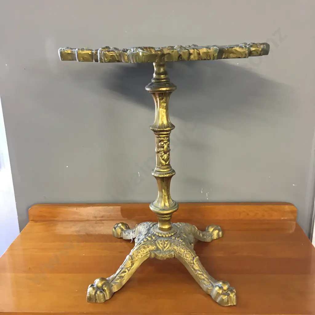 A Hollywood Regency Style Metal Side Table. 50 x 44cm Image 1++