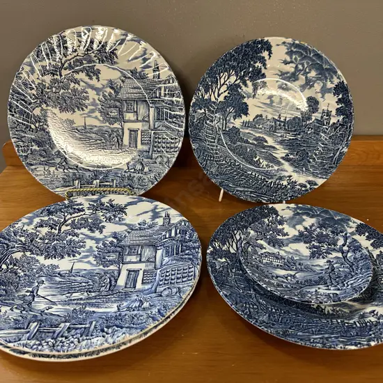 Selection Of Blue & White Dinnerware Including Ridgway, Series Ware Etc
