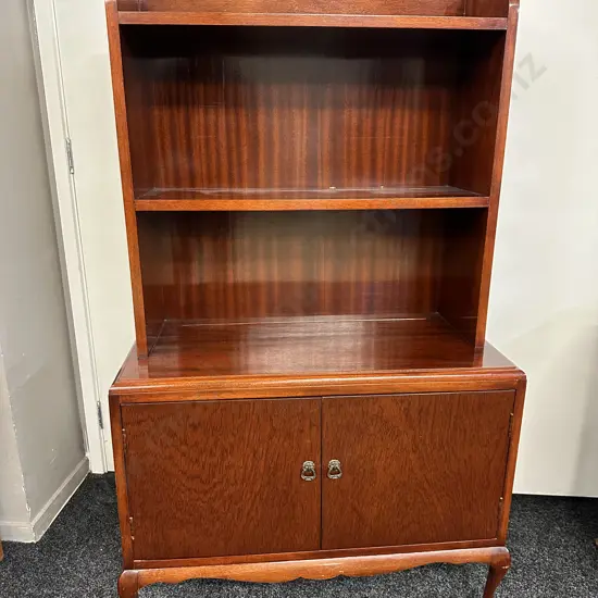 Queen Anne Mahogany Wall Unit Two Door Two Shelves Cabriole Legs H145,W80,D37cm.