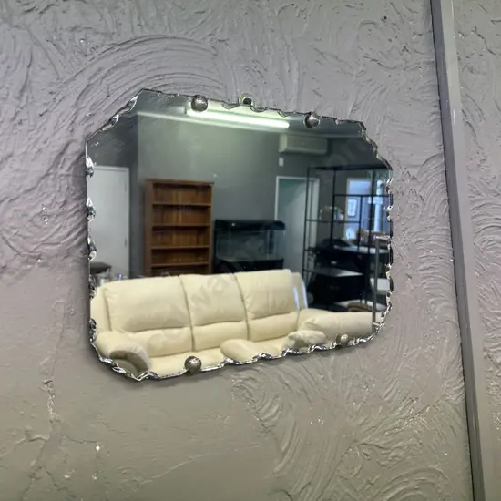 Vintage Retro Pie Crust Mirror H26,W36cm.