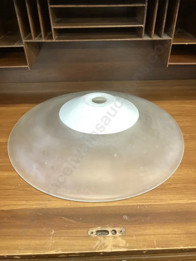 Large Frosted & White Art Glass Bowl. 9 x 47cm Image 1++