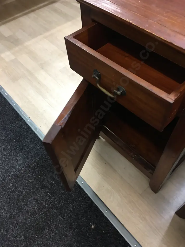 Pair of Teak Bedsides, 1 Drawer, 1 Door. H70 W49 D40cm Image 1++