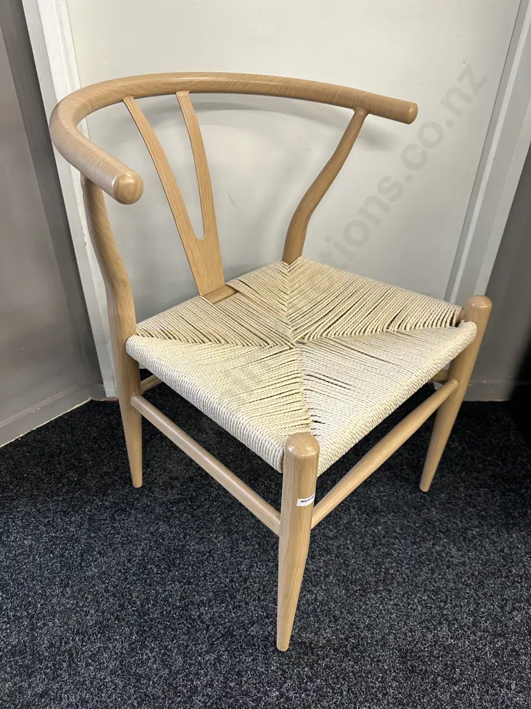 Wishbone Dining Chair - Wood Look Steel Frame Image 1++