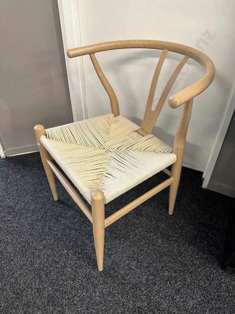Wishbone Dining Chair - Wood Look Steel Frame Image 1++