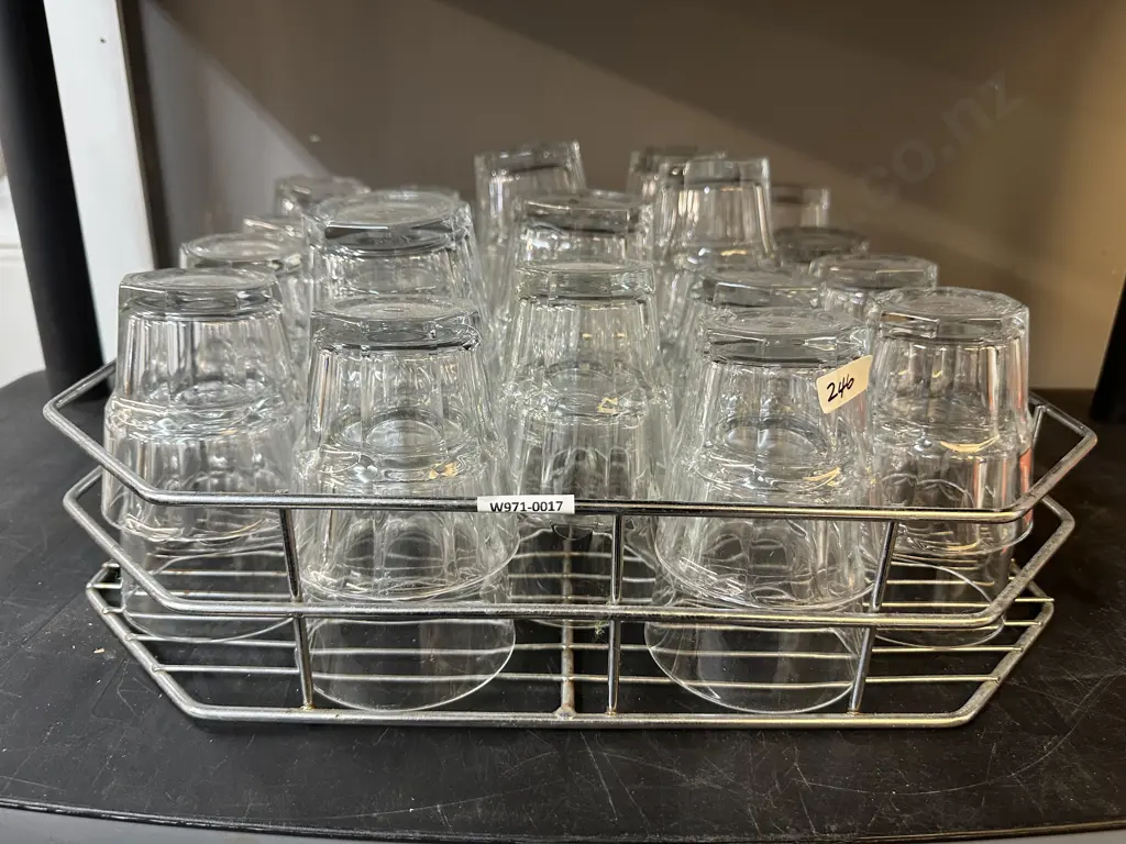 49 Glasses in Stainless Steel Tray Image 1++