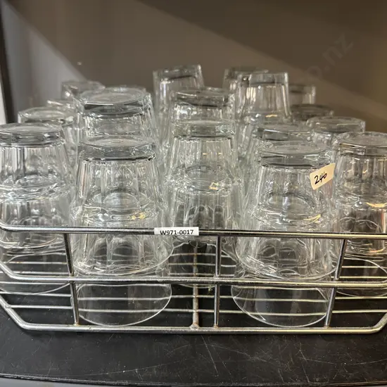 49 Glasses in Stainless Steel Tray
