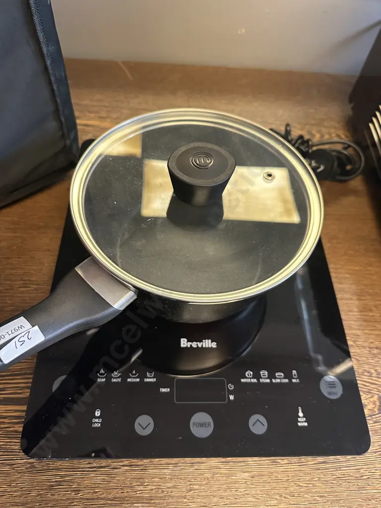 Breville LIC400 The Quick Cook Induction Hotplate With a New MasterChef 16cm Saucepan With Glass Lid Image 1++
