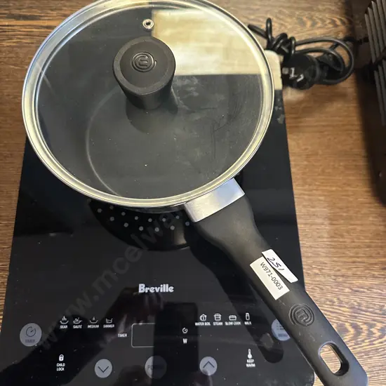 Breville LIC400 The Quick Cook Induction Hotplate With a New MasterChef 16cm Saucepan With Glass Lid