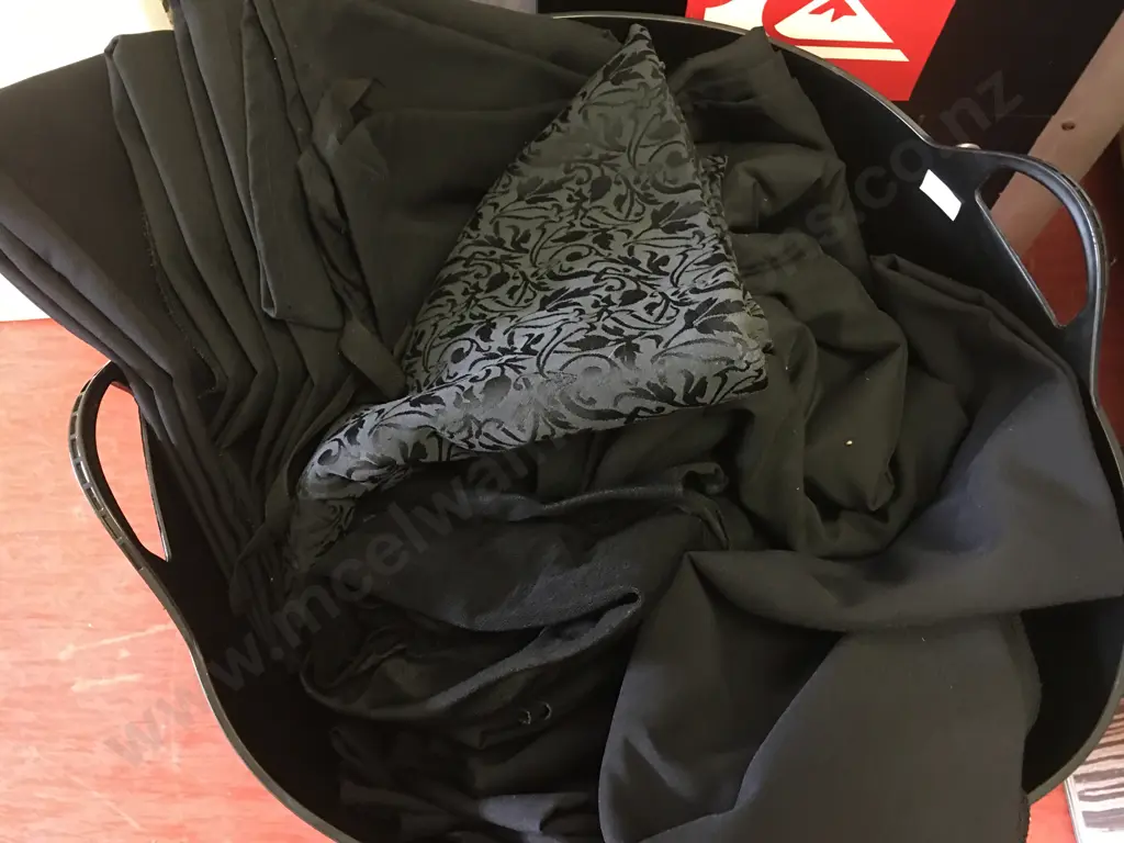 Assorted Flexi Bin Of Black Table Cloths Image 1++