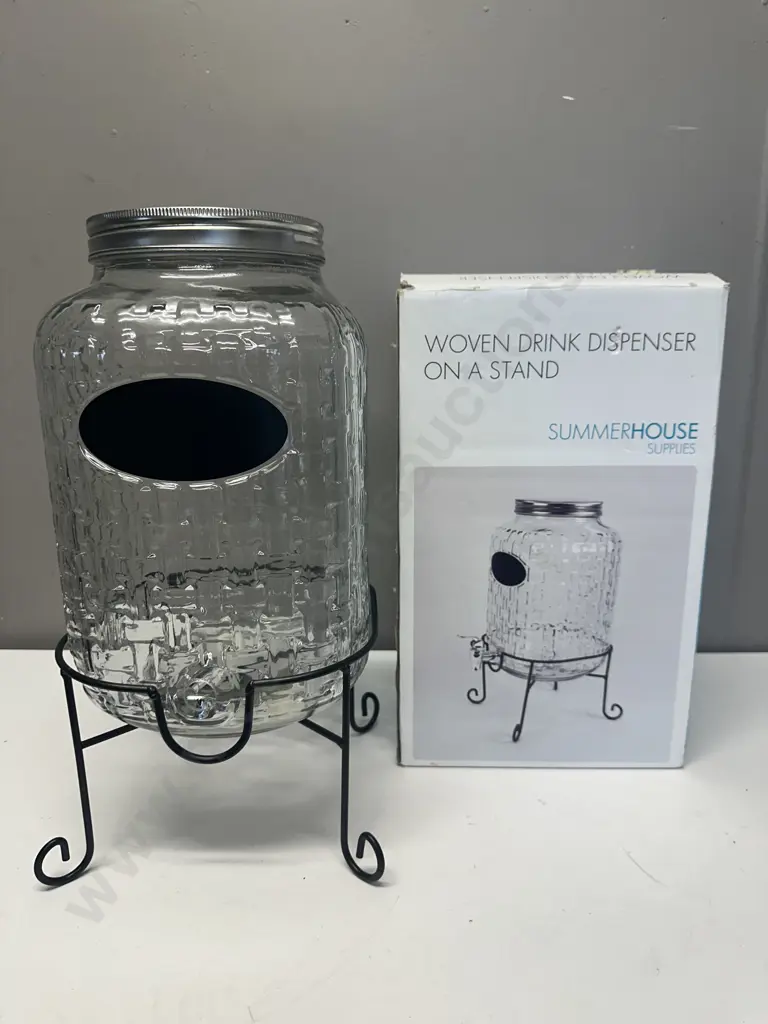 Woven Drink Dispenser On Stand  Image 1++