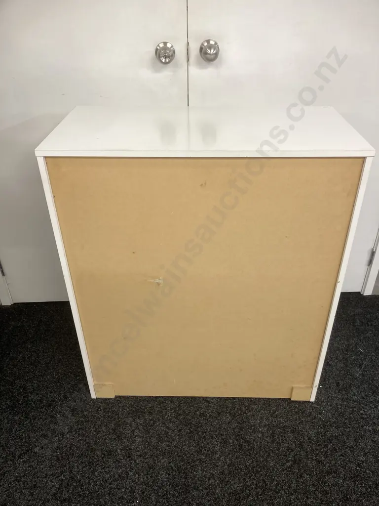 White 5 Drawer Tallboy. H93 W80 D40cm Image 1++