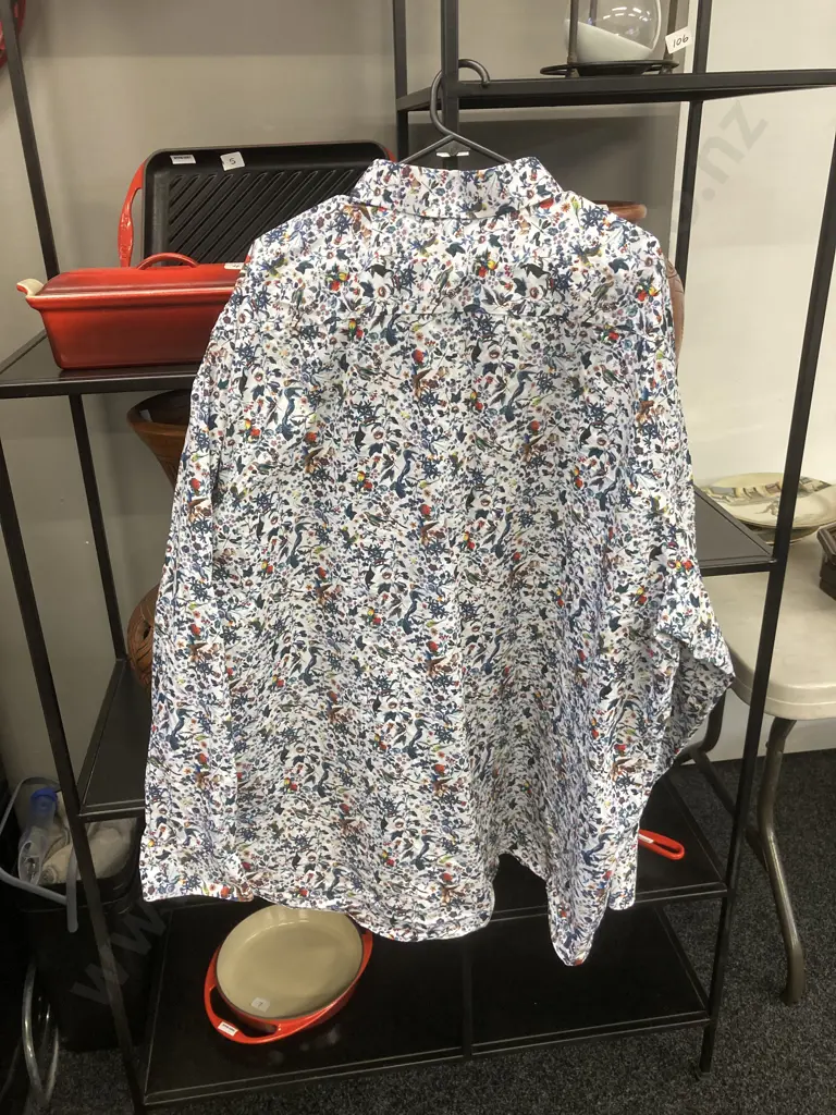 Casa Moda - Long Sleeve Cotton Shirt - Comfort Fit, Parrots Design, Size 49 Image 1++