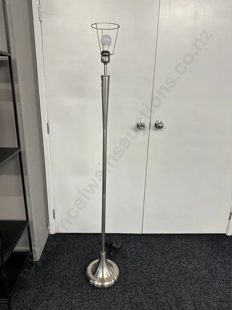 Brushed Stainless Pedestal Lamp. 165cm Image 1++