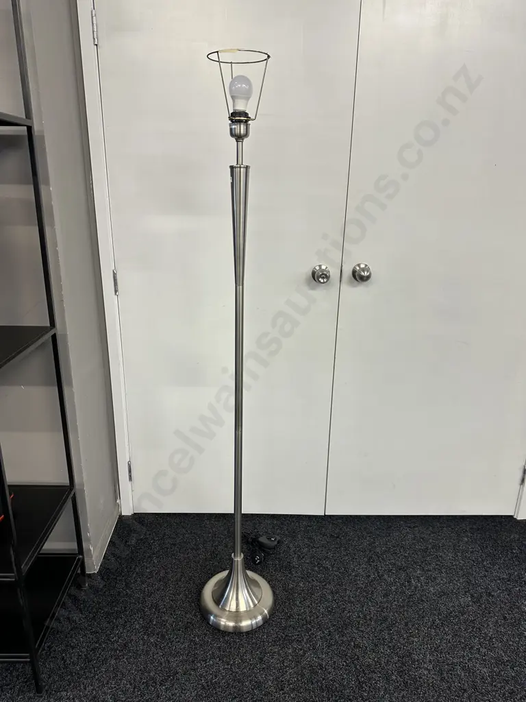 Brushed Stainless Pedestal Lamp. 165cm Image 1++
