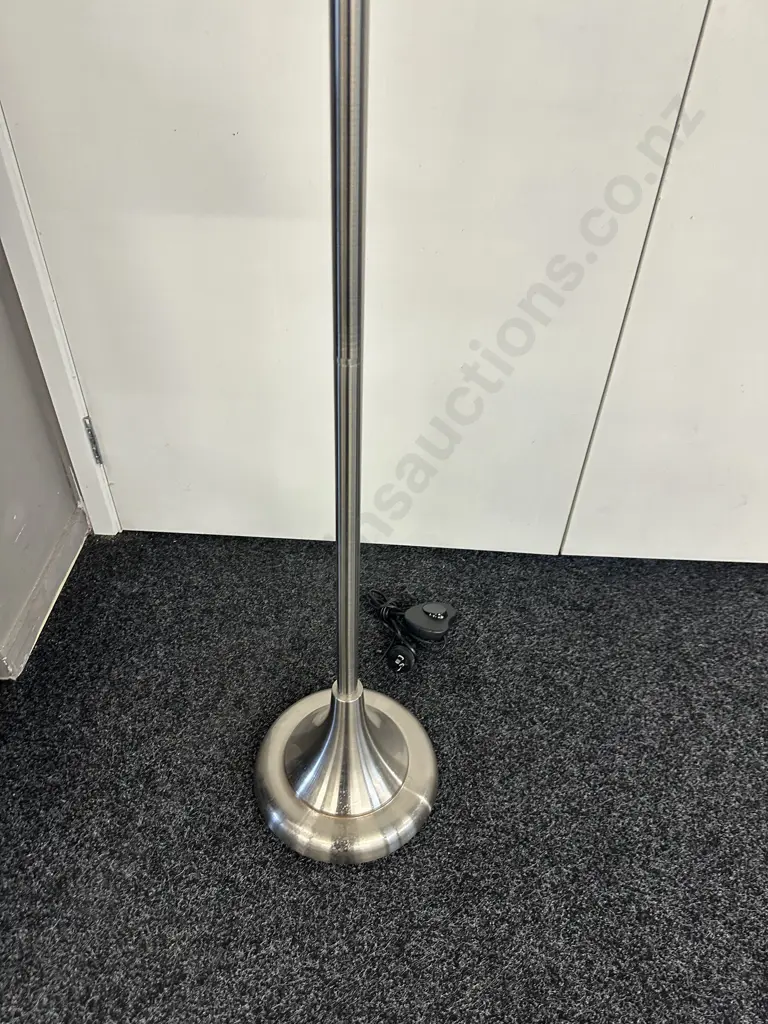 Brushed Stainless Pedestal Lamp. 165cm Image 1++