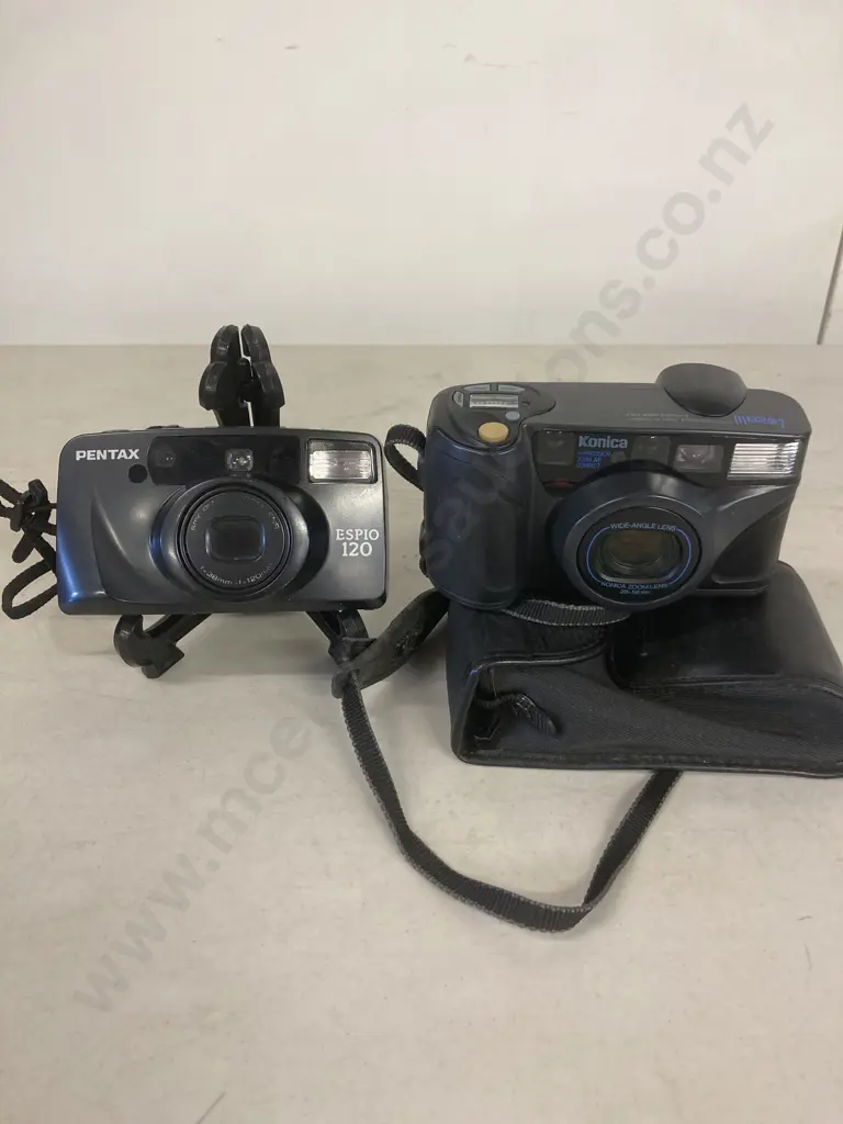 Pentax Espio 120 & Konica Z-up 28W Zoom Point & Shoot 35mm Film Cameras (Sold With -0125) Image 1++