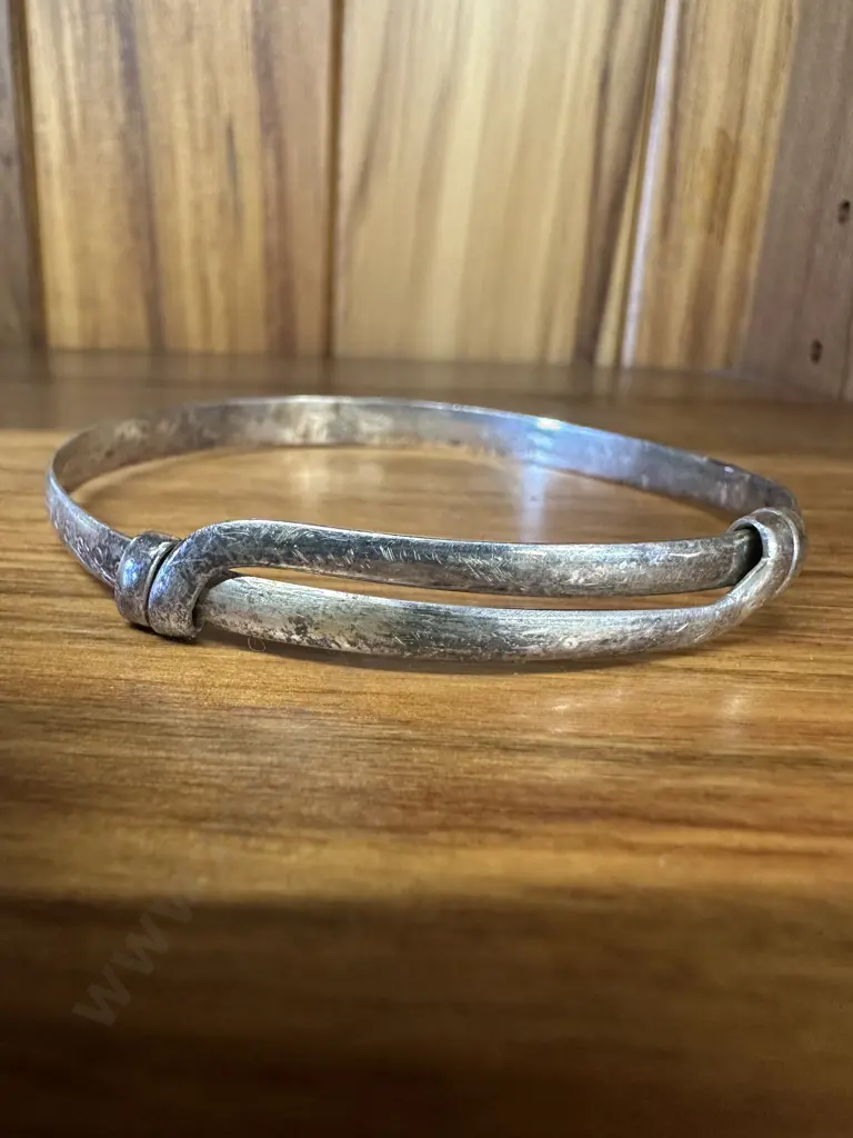 Etched Expanding Bangle Stamped 925 Image 1++
