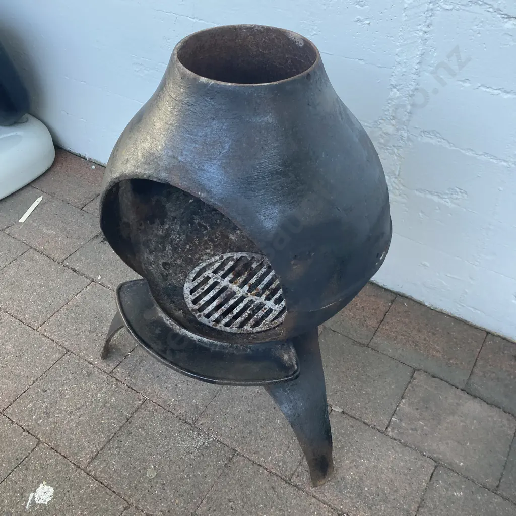 Cast Iron Chiminea H80cm With 143cm Flue & Cowl Image 1++