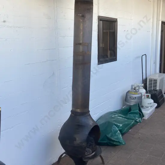 Cast Iron Chiminea H80cm With 143cm Flue & Cowl