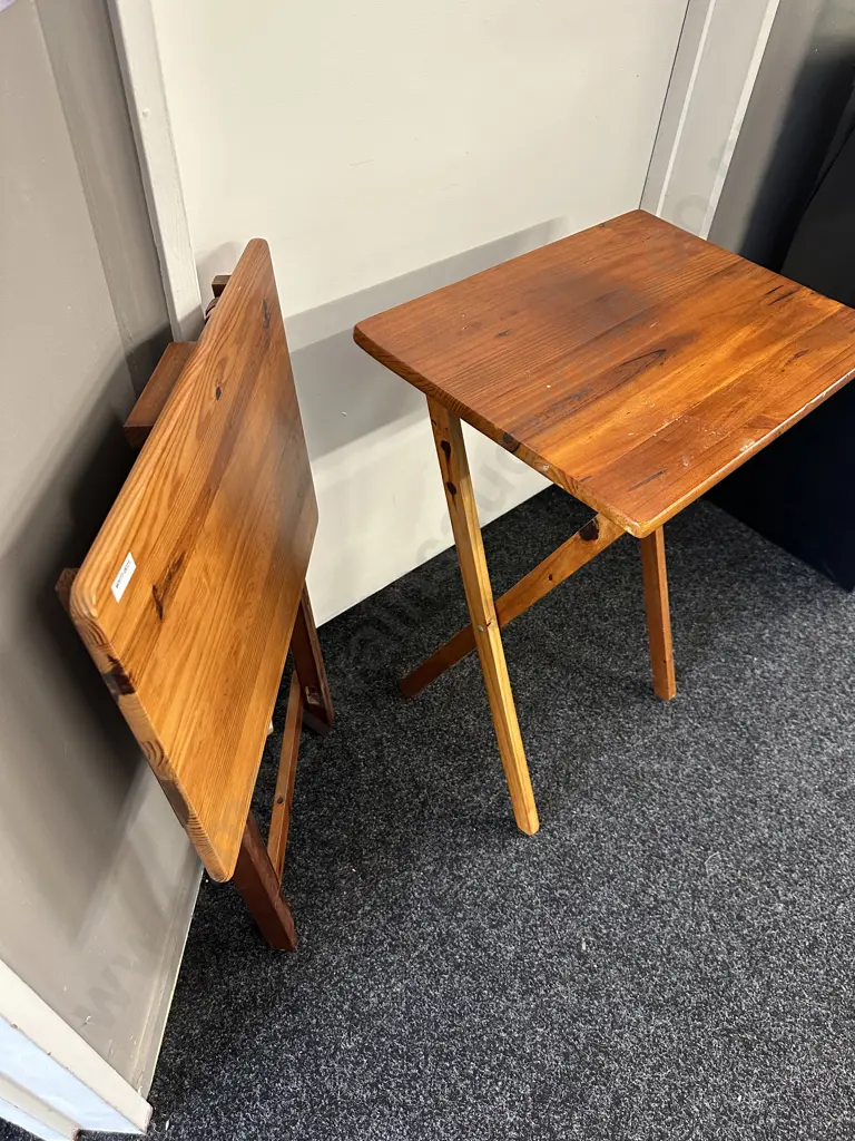 Pair of Folding Wooden Tray Tables Image 1++