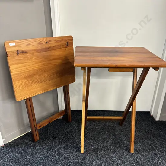 Pair of Folding Wooden Tray Tables
