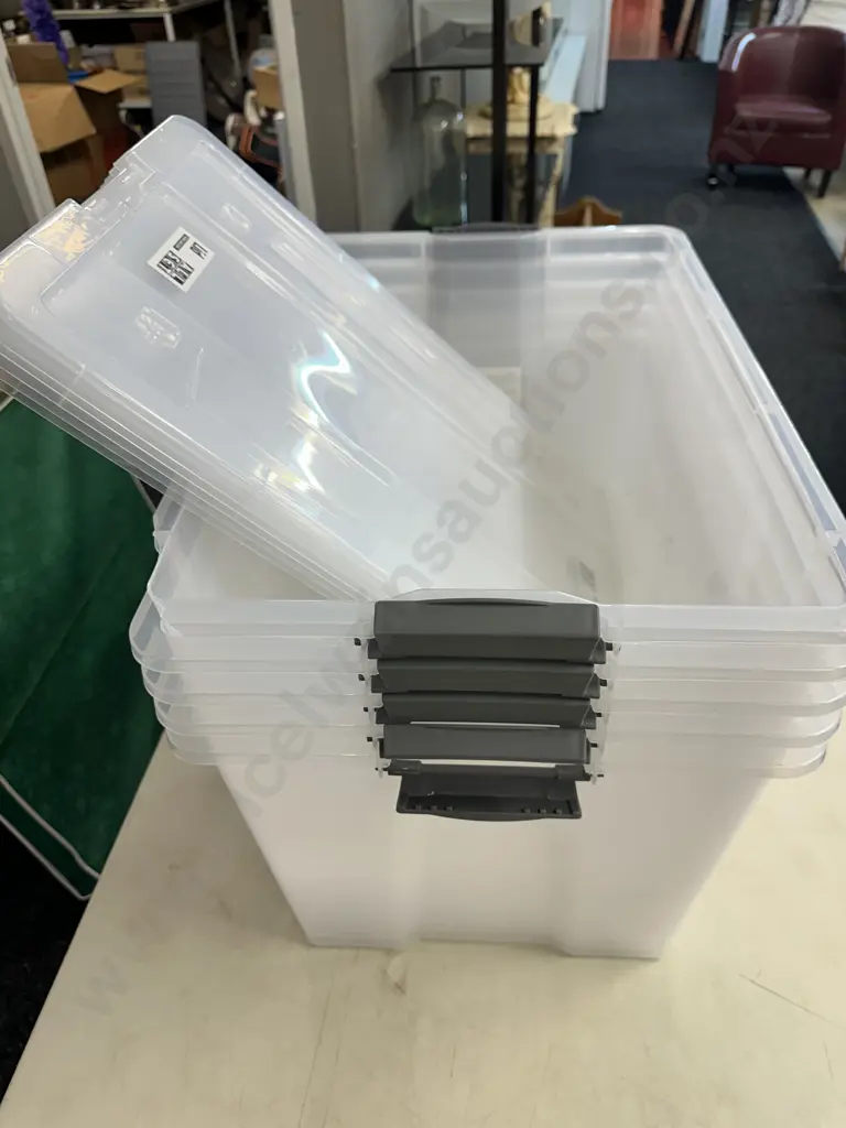 Lot of 5 x All Set 20 Litre Storage Bins With Lids Image 1++