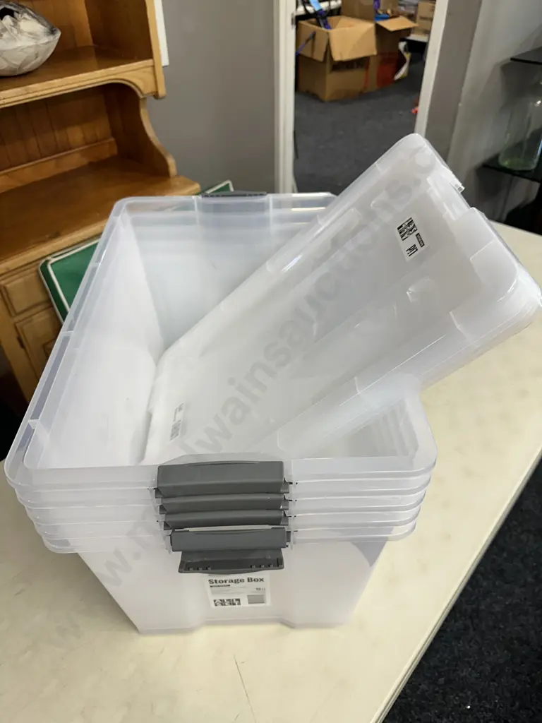 Lot of 5 x All Set 20 Litre Storage Bins With Lids Image 1++