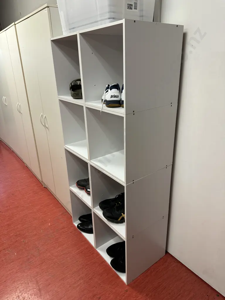 Pair of White 4 Cube Storage Units. H80 W80 D40cm, Image 1++