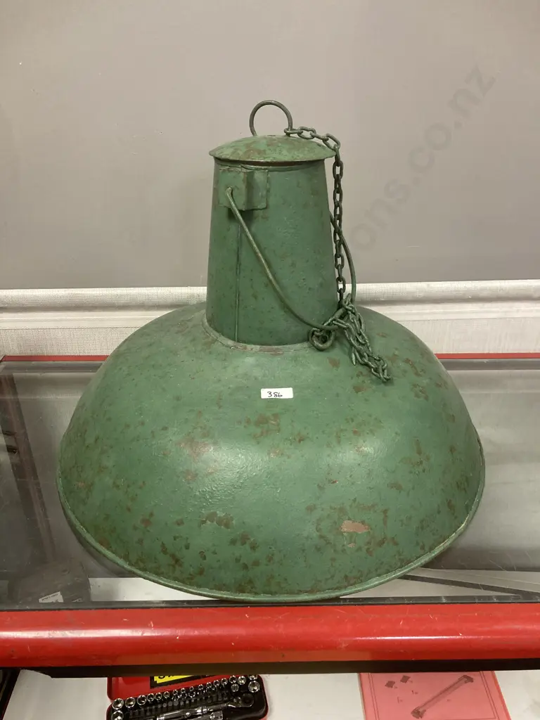 Vintage Industrial Green Light Shade H32,Diam50cm. Image 1++