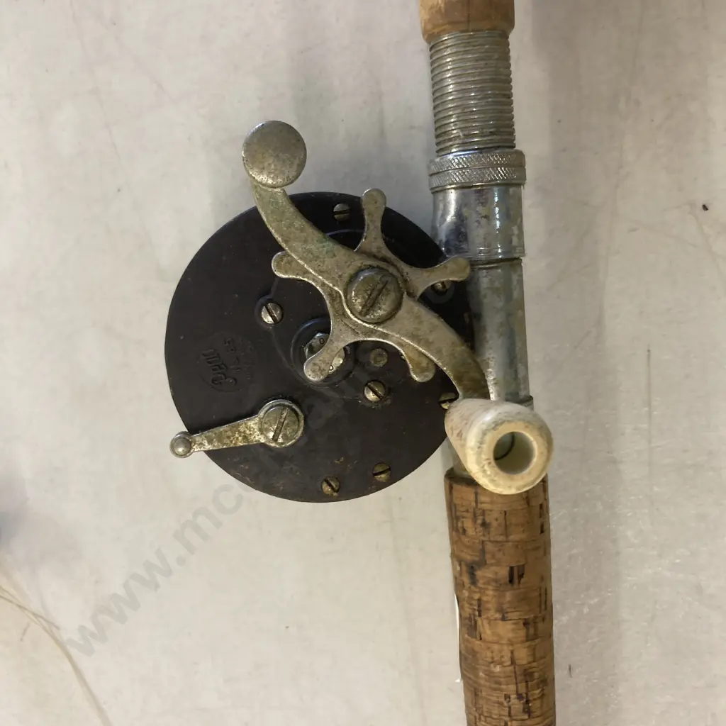 Vintage Penn No 85 Vintage Saltwater Fishing Reel With a Glass & Cork Rod (Sold With -01) Image 1++