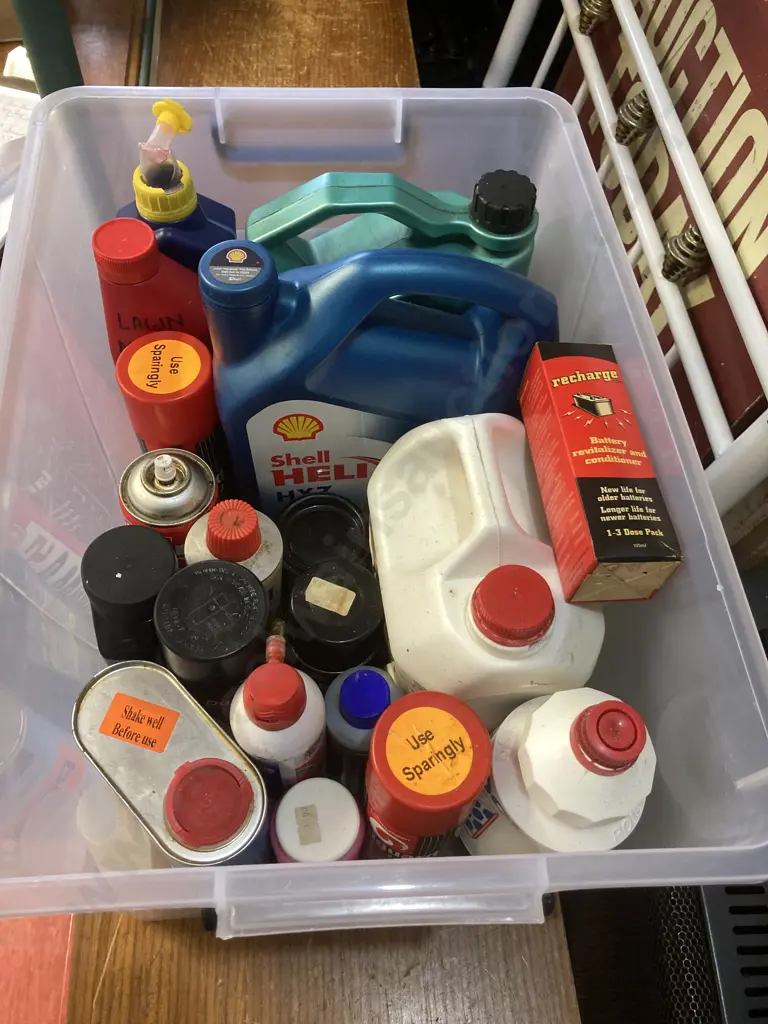 Clear Bin Oils, Automotive Products Etc Image 1++