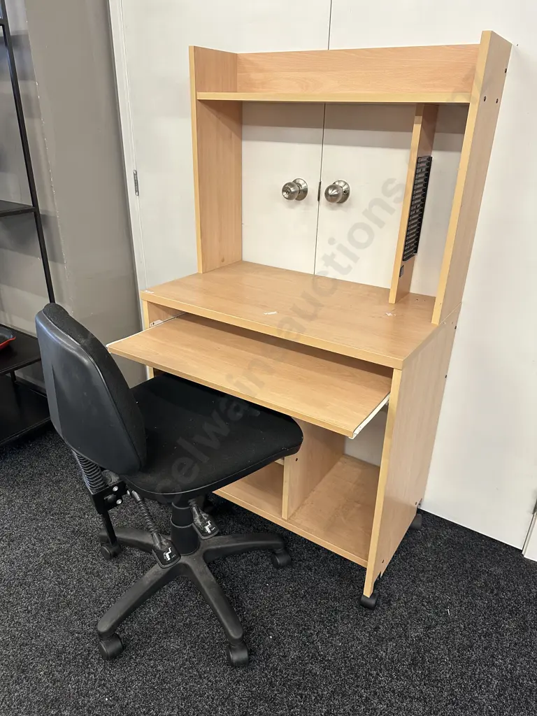 Students Desk With Black Dawell Medium Back 2 Lever Gaslift Chair Image 1++