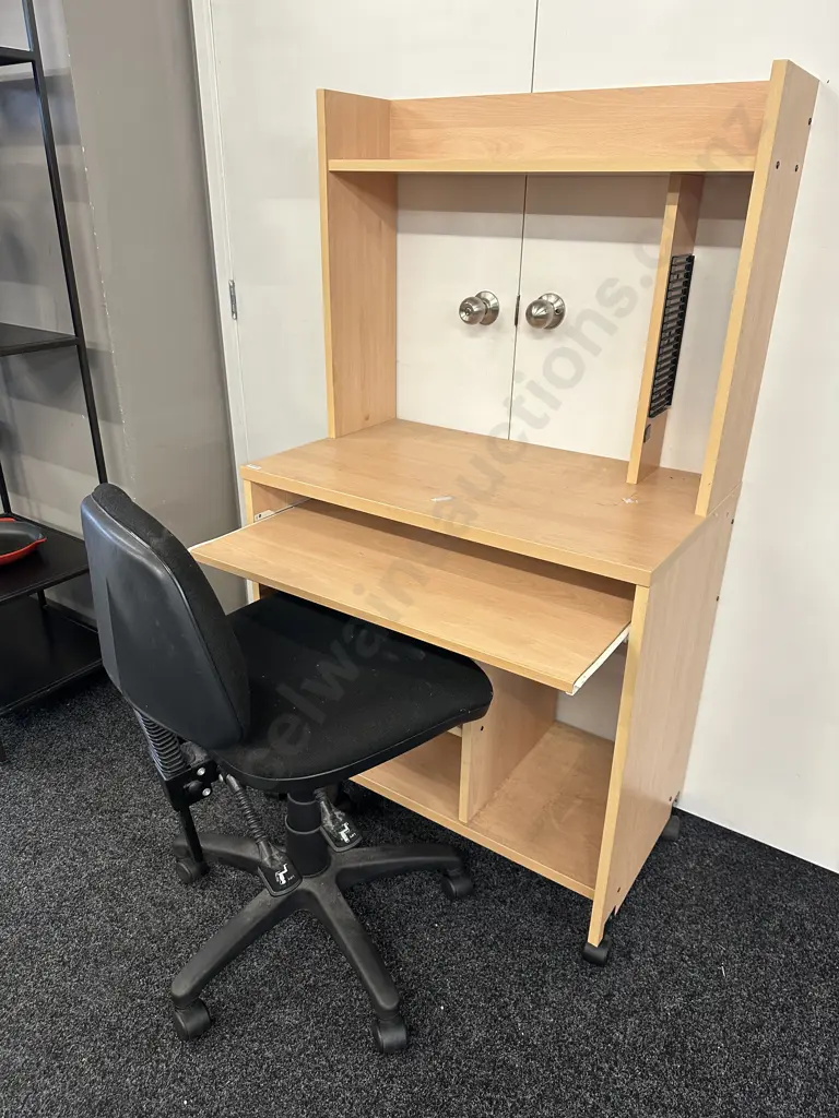 Students Desk With Black Dawell Medium Back 2 Lever Gaslift Chair Image 1++