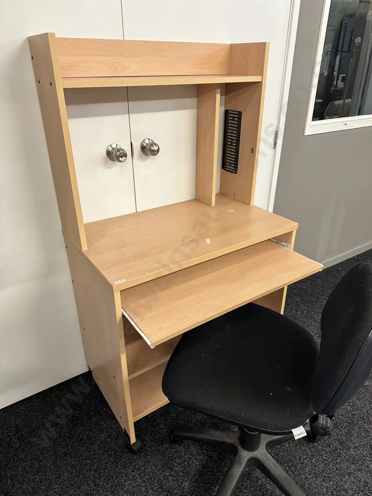 Students Desk With Black Dawell Medium Back 2 Lever Gaslift Chair Image 1++