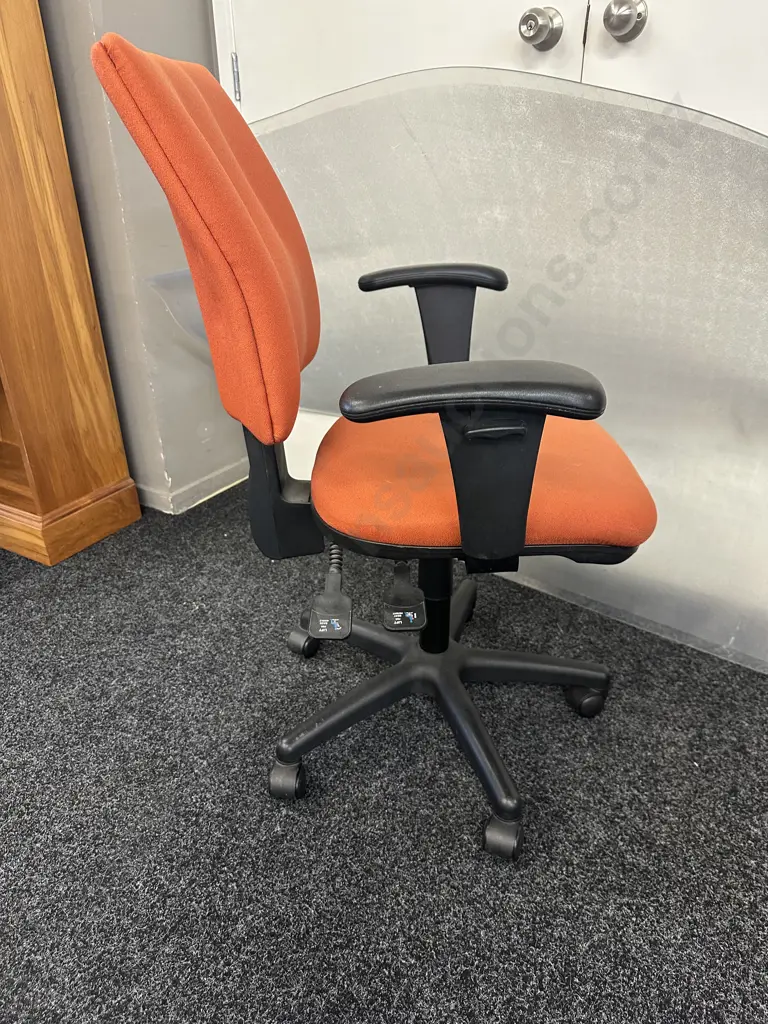 Terracotta Gas Lift Chair High Back & Carpet Protector Image 1++