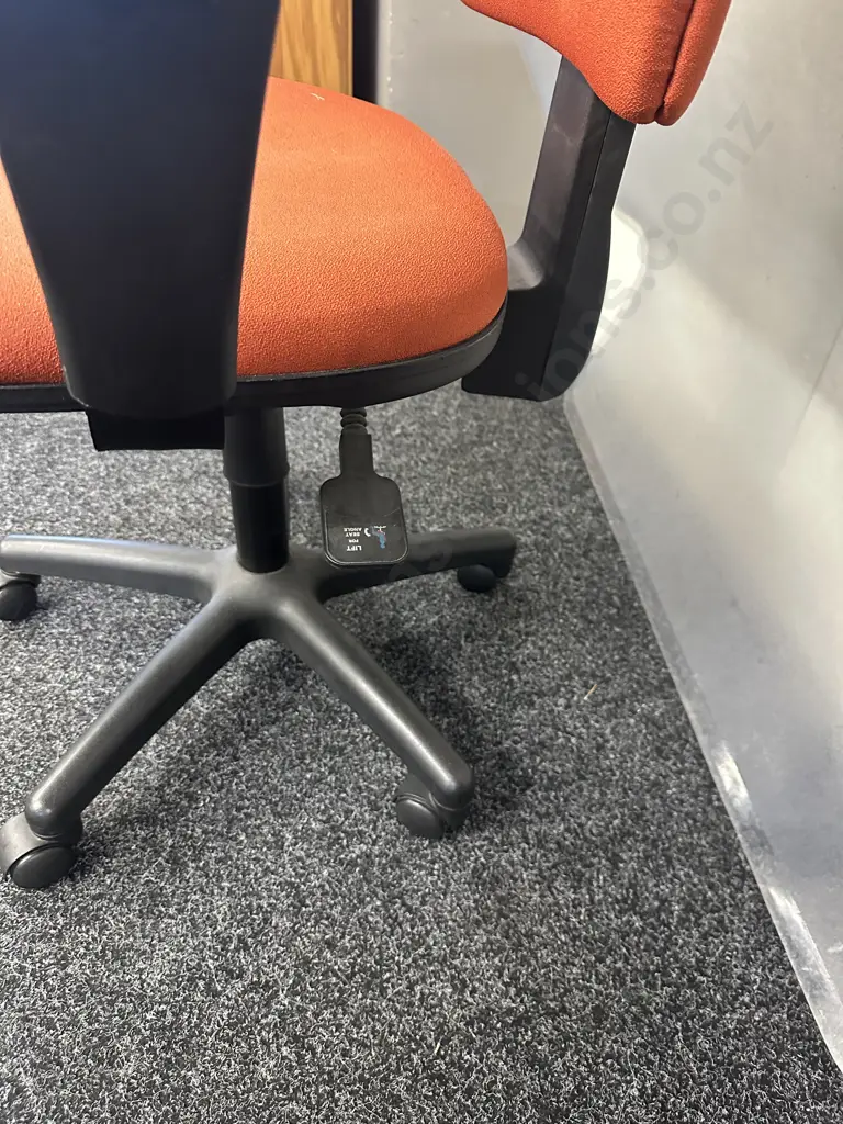 Terracotta Gas Lift Chair High Back & Carpet Protector Image 1++