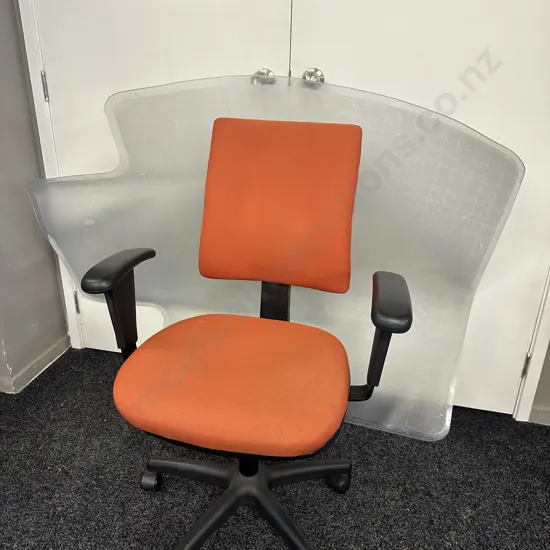Terracotta Gas Lift Chair High Back & Carpet Protector