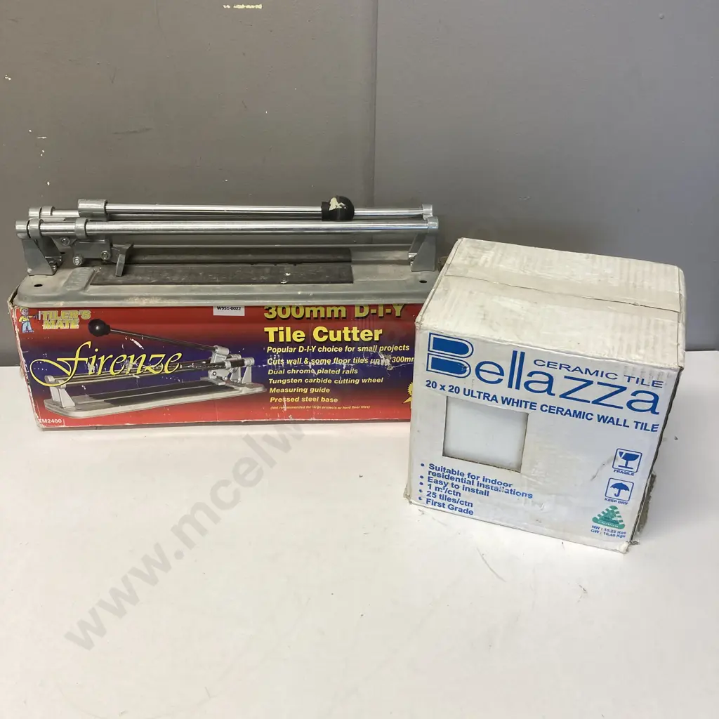 Firenze 300mm Tile Cutter With a Box 20 x 20 Ultra White Ceramic Wall Tiles Image 1++