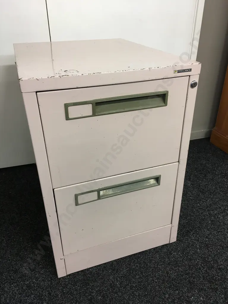 Pink Colour Precision 2 Drawer Metal Filing Cabinet (Sold With 117) Image 1++