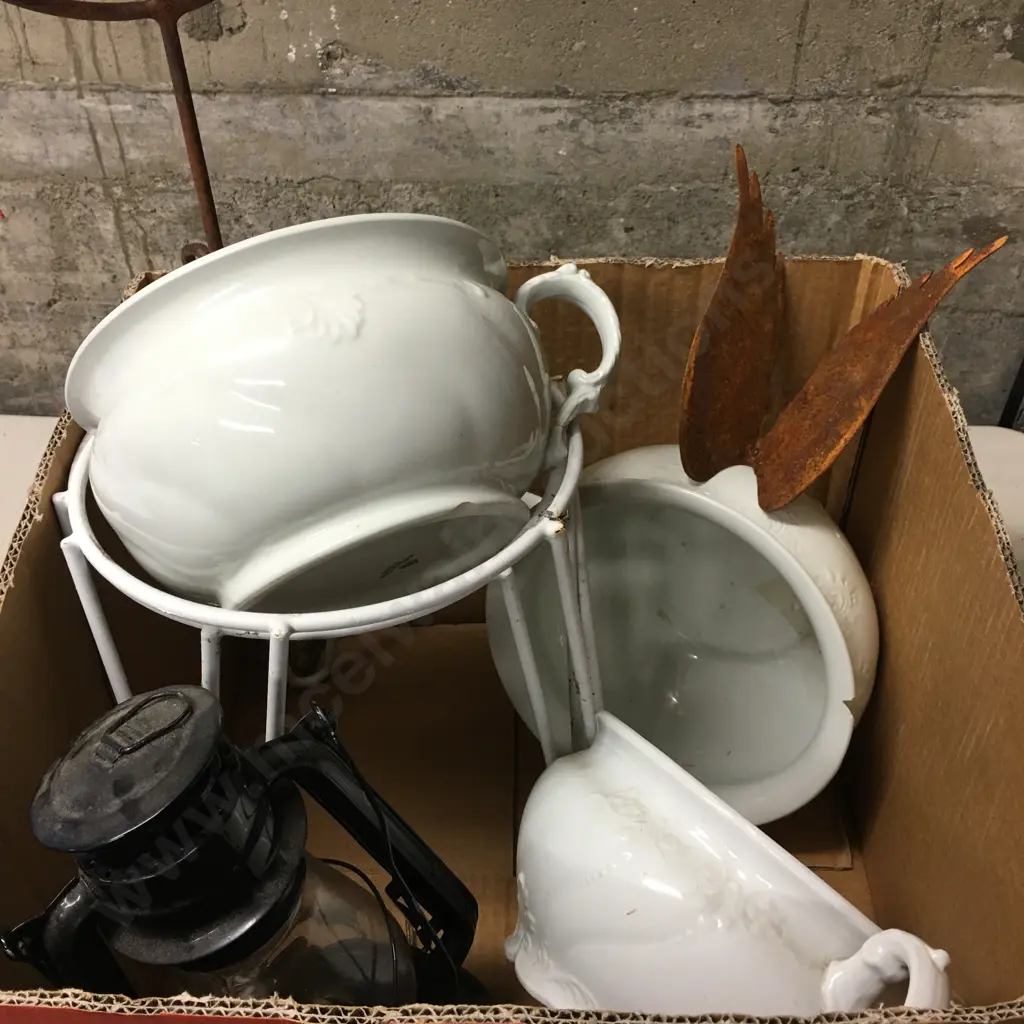 Chamber Pots (AF), Black Hurricane Lantern, Candleabra Etc Image 1++