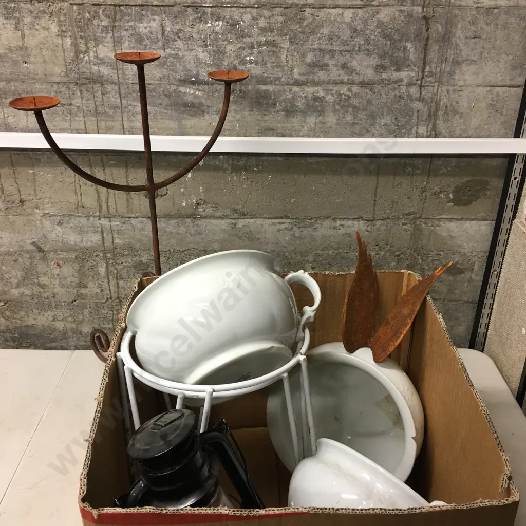 Chamber Pots (AF), Black Hurricane Lantern, Candleabra Etc Image 1++