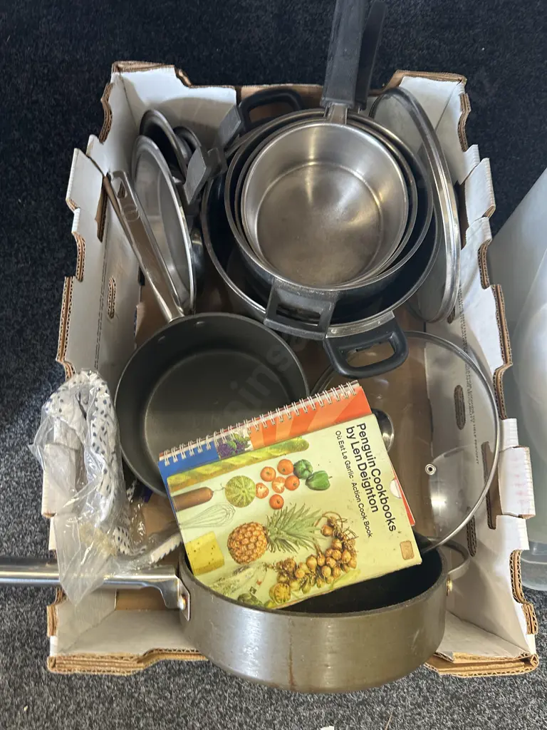 Penguin Cookbooks by Len Deighton Action Cook Book 1967, Edmonds Cookbook, Box Lot Kitchen Items Image 1++