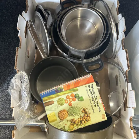Penguin Cookbooks by Len Deighton Action Cook Book 1967, Edmonds Cookbook, Box Lot Kitchen Items