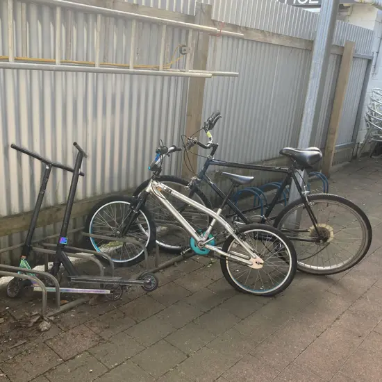 Silver & Blue BMX Exile, Blue & Black Bike, With a Pair of Kids Scooters