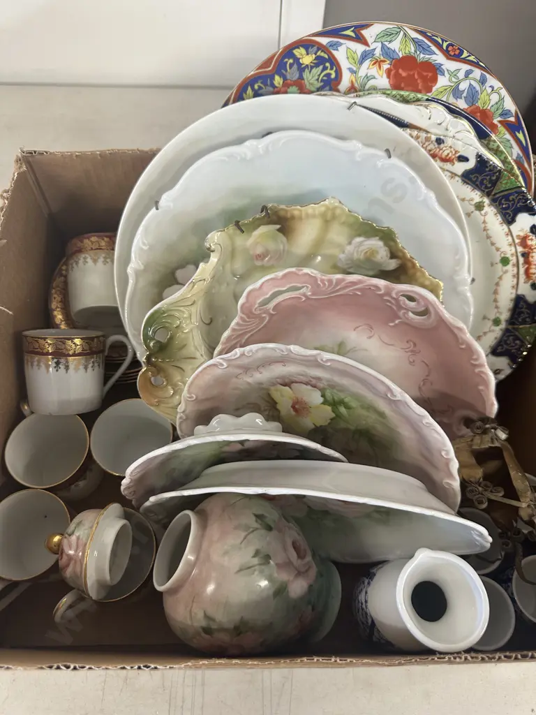 Assorted China Items Including Limoges, Handpainted Dishes Etc Image 1++